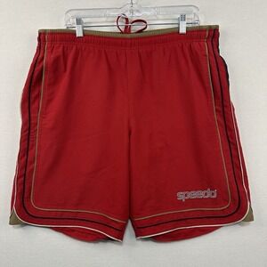 Speedo Men's Swimming Trunks Shorts Sz Medium Red‎ Blue And White